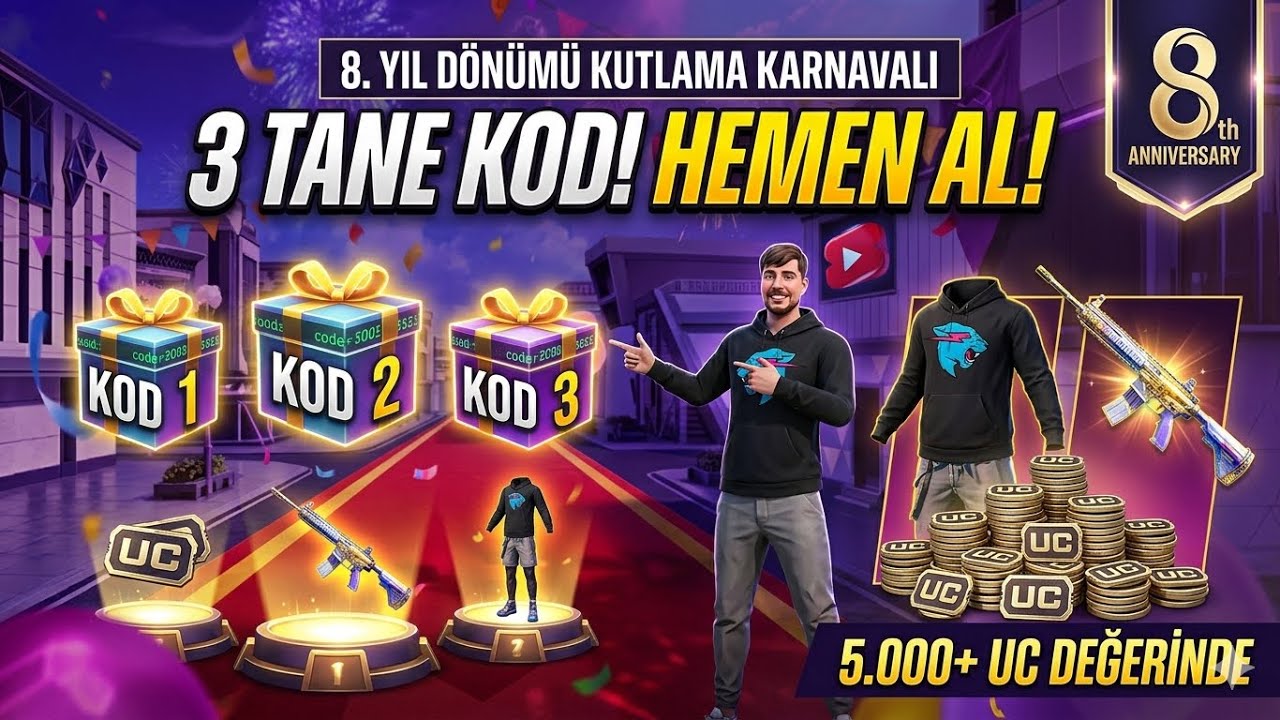 3 CODES FOR THE 8TH ANNIVERSARY CELEBRATION CARNIVAL - WIN A FREE