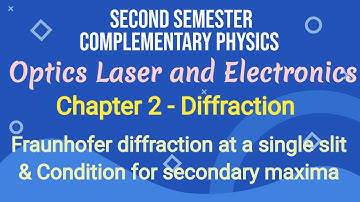 Fraunhofer diffraction at a single slit & Condition for secondary maxima/ Chapter II- Diffraction