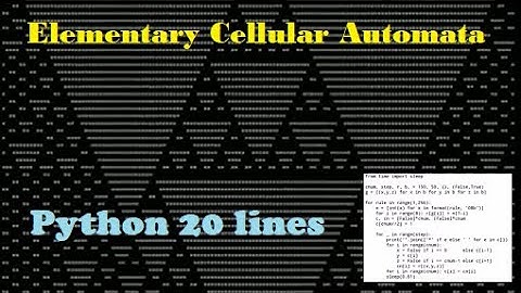 Elementary Cellular Automata in Python 20 lines, Rules from 1 to 255