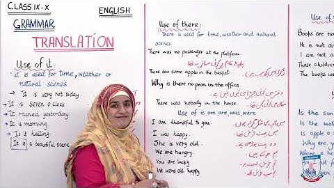 Class 9 & 10 - English  Grammar - Lecture  18 - English to Urdu - Allied School