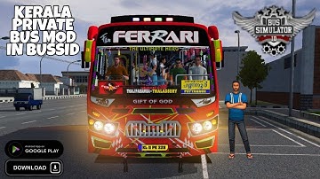 Kerala Private Bus Mod In Bus Simulator Indonesia - Bussid Bus Mod - Bussid Car Mod - Bussid