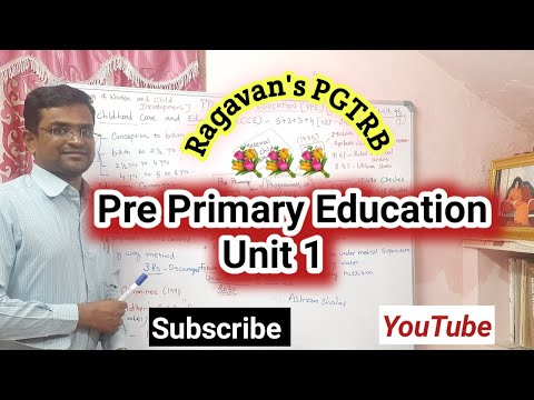 Pre Primary Education for PGTRB UNIT 1 in Tamil