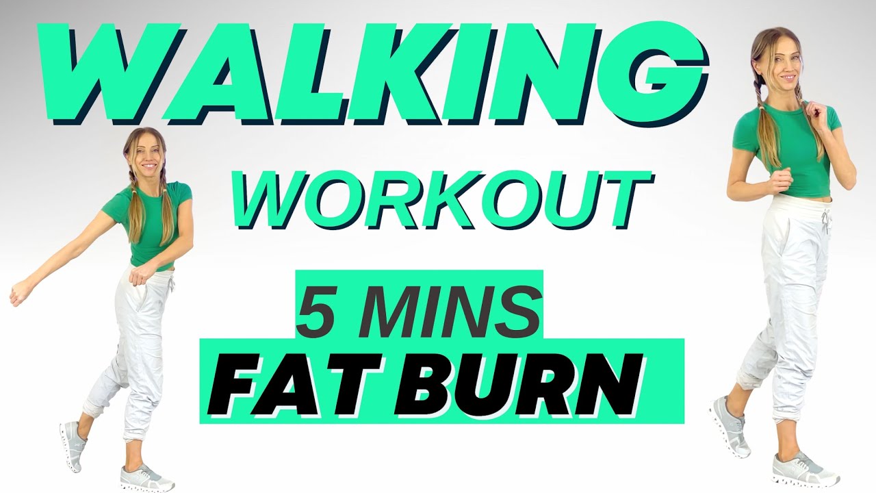 5 Minute Walking Workout  Quick Indoor Walk  Walking Exercises for Weight Loss  No Jumping