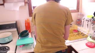 Girl gets Wedgied while doing Dishes