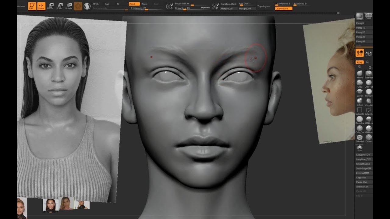 Realistic Female Face Likeness Sculpting in Zbrush 