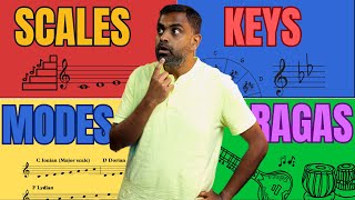 Video thumbnail of "Scales vs Keys vs Modes vs Ragas - Music Theory 🎼"