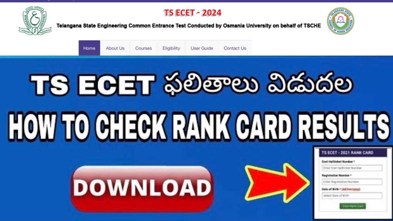 HOW TO CHECK TS ECET RESULTS & RANK CARD 2024 ECET RESULTS RELEASED