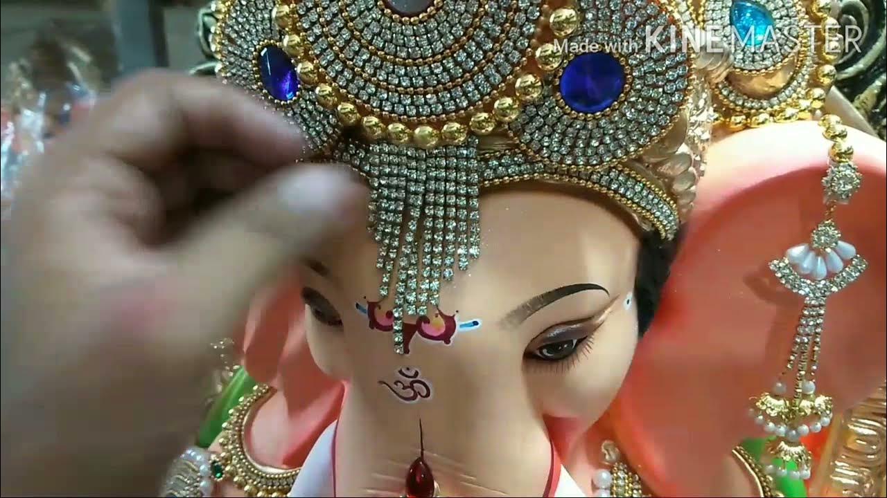 Ganesh Decoration Diamond work YouTube