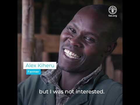 Overcoming any challenge. Alex, a Kenyan young farmer