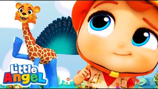 Crazy Animals! | Little Angel | Best Animal Videos for Kids | Kids Songs and Nursery Rhymes