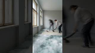 Epoxy Cloud Floor Turned This Space Into Something Else #beforeandafter #transformation #renovation