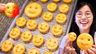 2-Ingredient Smiley Fries 🍟 (The FAMOUS crispy potato snack!)