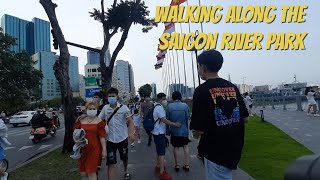Walking The Saigon River Park Ho Chi Minh City Vietnam