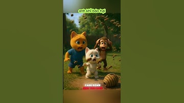 mèo con gọi khỉ tài lanh phá tổ ong và cái kết #kitty #cat #ai #funny #cats #cute