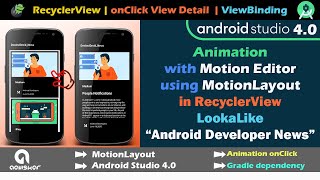 Lookalike Android Developer News | Animation with MotionLayout in RecyclerView in Android Studio screenshot 4