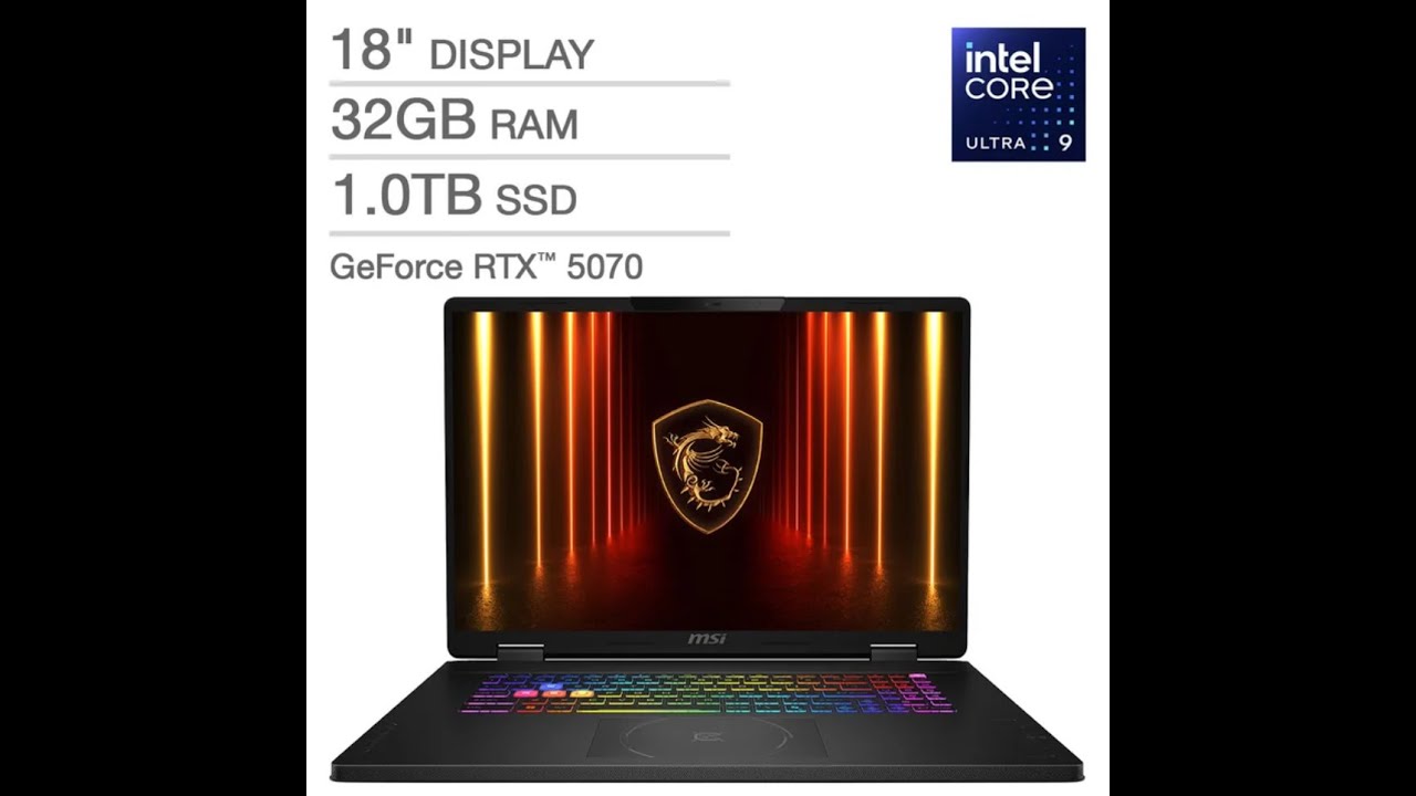 MSI Crosshair 18 HX AI 18" Gaming Laptop  Intel Core Ultra 9 275HX - NVIDIA RTX 5070 - Unboxing