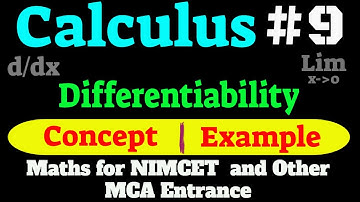 Maths for MCA Entrance (Calculus) #9 : Differentiability | Concept and Example Questions