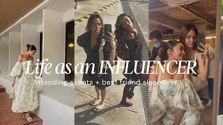 LIFE as an INFLUENCER - attending events   bestie sleepovers  | Khesyinii