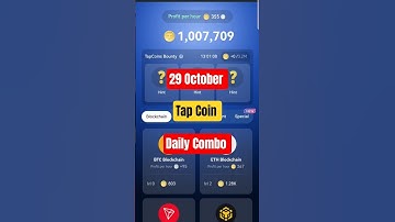 Tap Coin Daily Bounty | Tap Coin Daily Combo | 29 October | #kdp_gaming