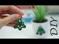 Needle tatting earrings with sparkling beads       