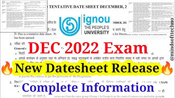 Breaking News 🔥 IGNOU December 2022 Exam New Date sheet Release 🔥 Big Changes In Exam 😱