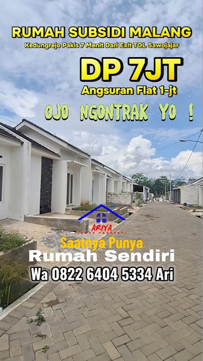 Rumah subsidi malang dekat sawojajar malang DP 7JT wa 082264045334 #kotamalang