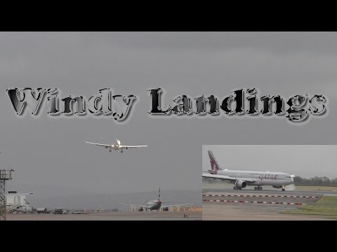 airbus a220 Windy Landing Qatar Airways A330 Manchester Airport