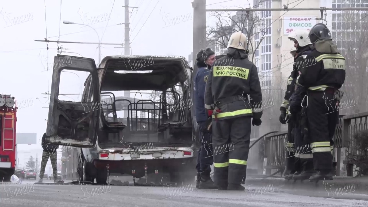 Сгорел автобус волгоград