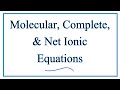 Comparing Molecular Complete And Net Ionic Equations In Chemical Reactions