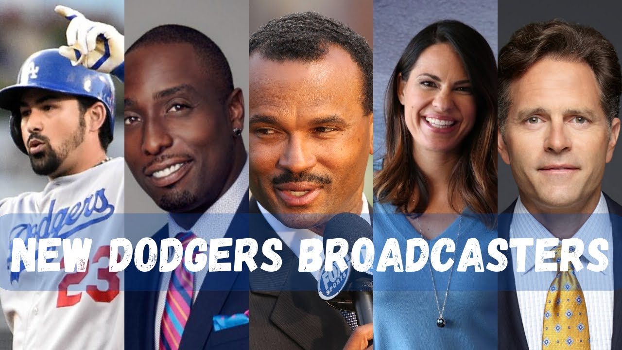 New Dodgers broadcasters Adrian Gonzalez, Eric Karros, Jessica Mendoza, José Mota, Dontrelle Willis