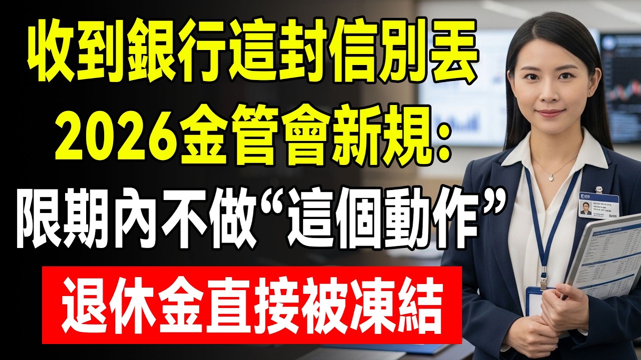 收到銀行「這封信」千萬別丟！ 2026 金管會新規：限期內不做“這個動作”，退休金帳戶直接被“凍結”！#銀行帳戶凍結 #KYC #洗錢防制