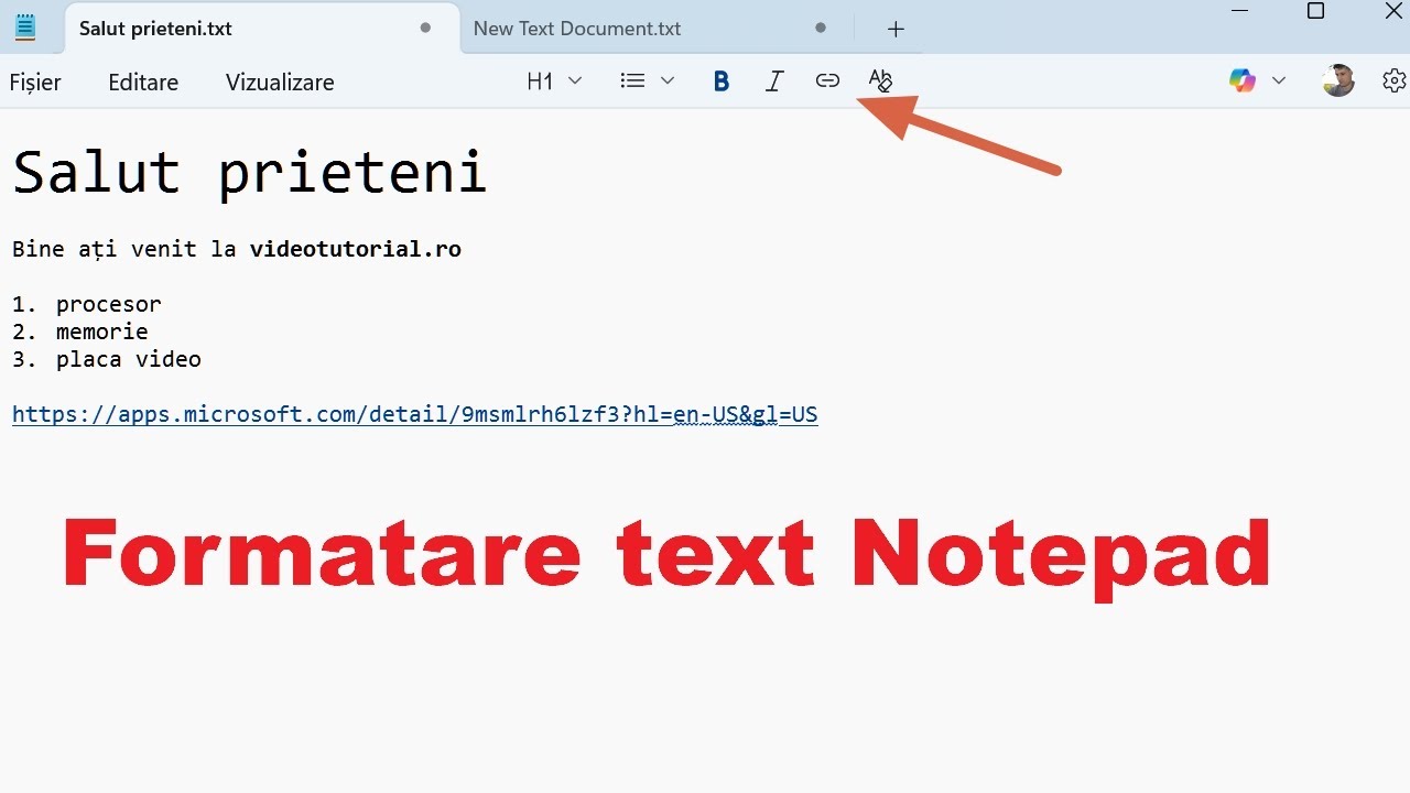 Notepad are opțiuni noi de formatare text - YouTube