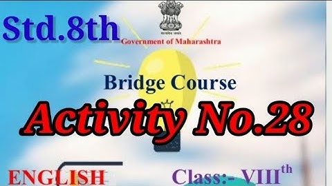 |Activity No.28|Bridge Course|Sub.English|Std.8th|