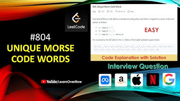 Unique Morse Code Words | LeetCode 804 | Java Solution Explained | Learn Overflow
