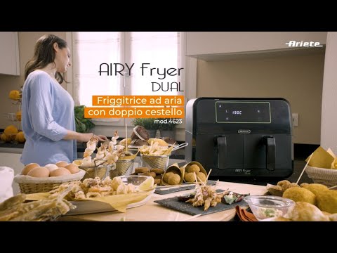 Friggitrice ad aria Ariete 4624 Airy Fryer Dual Recensione Tutorial Consumi  POLLO PATATINE BRIOCHES 