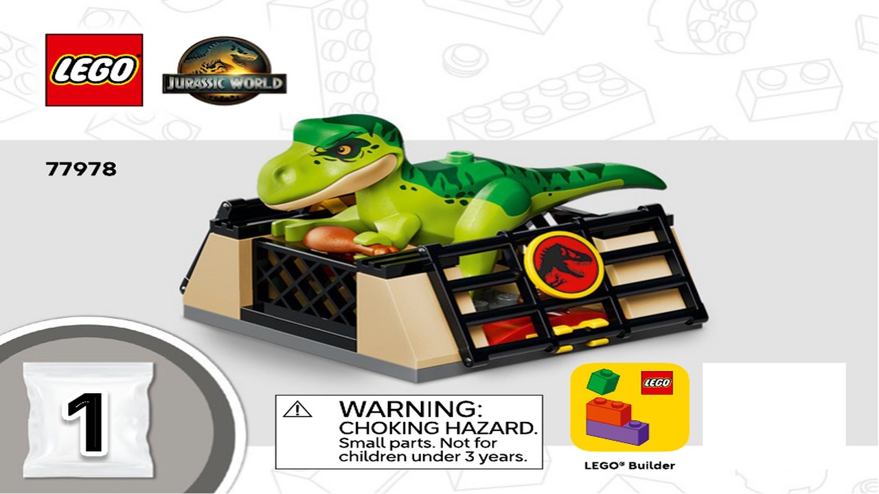 LEGO Jurassic World 77978 Young T. rex Transport Truck building instructions