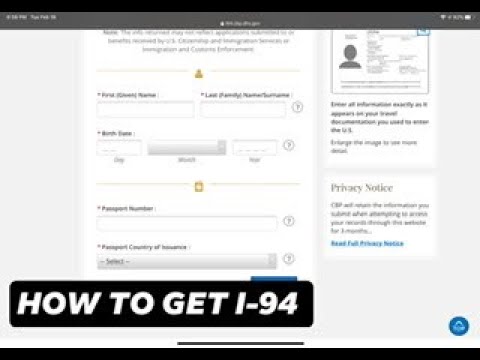 How To Get I-94 - YouTube