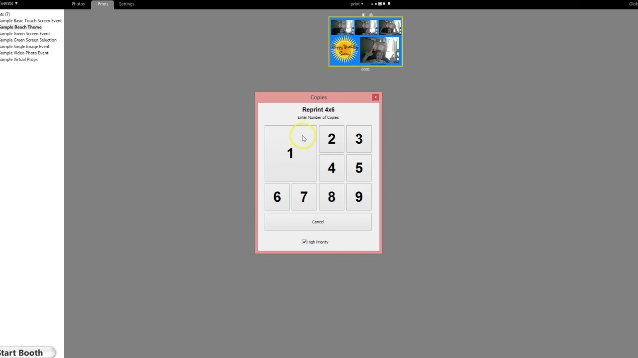 darkroom photo booth software how to change to 4x6 print