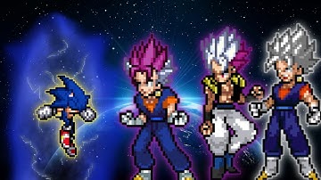 Sonic Chaos RN OP VS Vegito UEI OP & Gogeta UEI OP & Vegito MUI OP in Jump Force Mugen