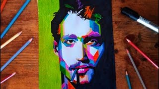 Drawing Johnny Depp , Portrait Drawing Tutorial - Pop Art Drawing Celebrity