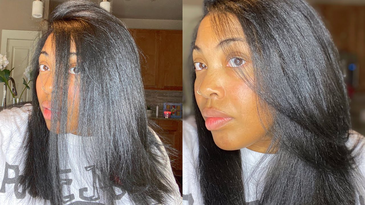 The Best Silk Press On My Newly Dyed Black Hair! No More Blonde| New  Products - YouTube