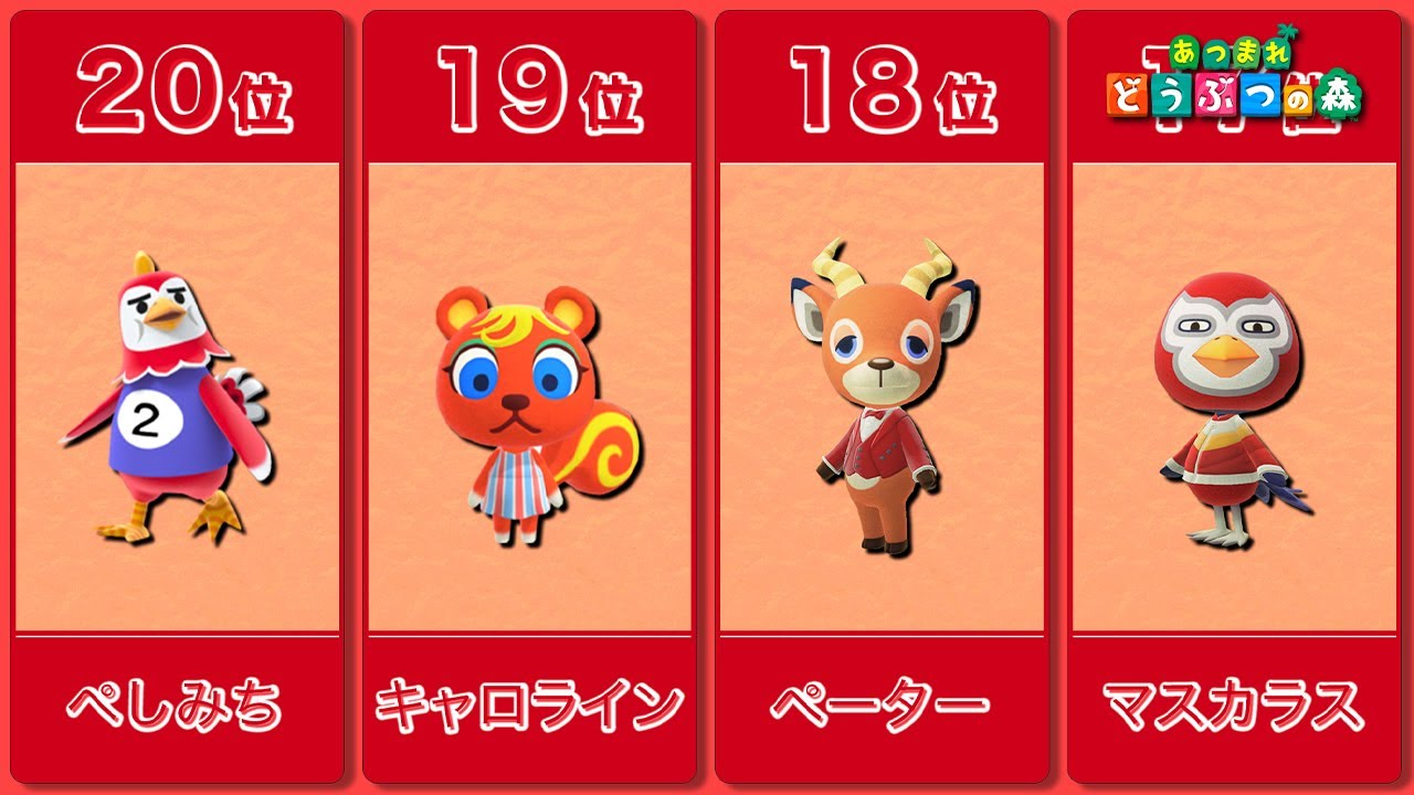 あつ森 情熱の赤 赤が似合うどうぶつランキング あつまれどうぶつの森 Youtube