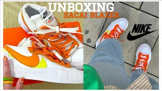 S1Ep20 - UNBOXING Nike X Sacai Blazer Low Magma Orange & REVIEW on feet