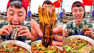 【大食い 】超激辛の生タコ 、中華料理はユニクですね！日本人なら出来ないな。。。！シーフドチャレンジ 、パート กุ้งลายเสือ กุ้งล็อบสเตอร์ ผัดต้มแบบชาวประมง
