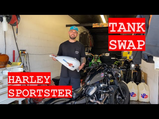 Harley Sportster Tank Swap! Tank Lift & Speedo Relocate! Bobber