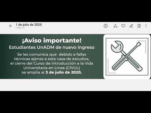 Aviso importante #CIVUL #UnADM 2020