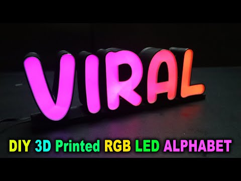 DIY 3D Printed RGB LED Alphabet Letters | Sign