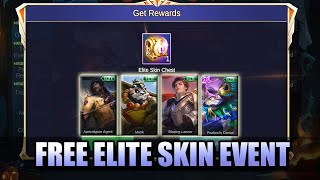 There is a new event today where you can get an elite skin for free.
one of the following skin: 1. yi sun-shin's rougish ranger 2. zilong's
blazi...