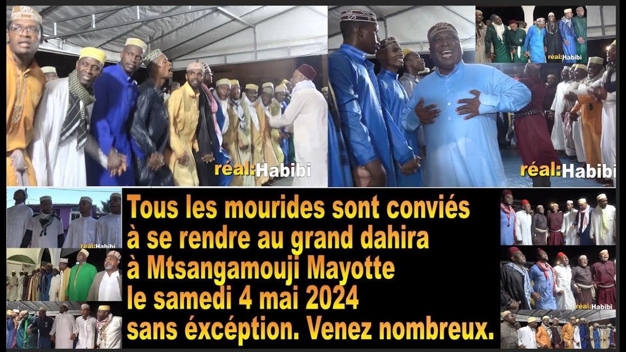 dahira d'Acoua mars 2024 filmé par Habibi suite à l'accord de réconciliation des mourides de Mayotte