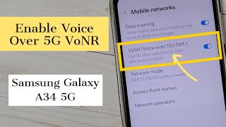 how to turn on / off voice over 5g vonr on samsung galaxy a34 5g